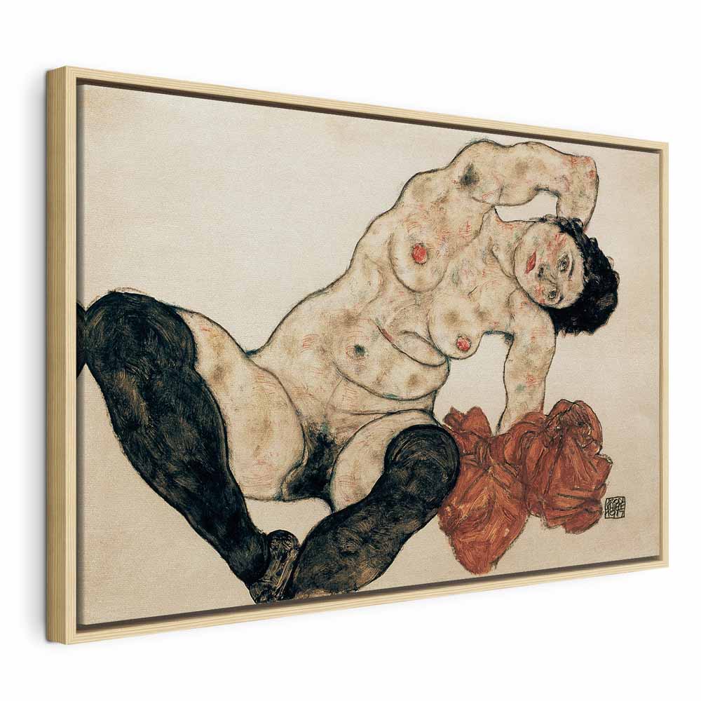 Canvas Print: Reclining Nude with Yellow Towel