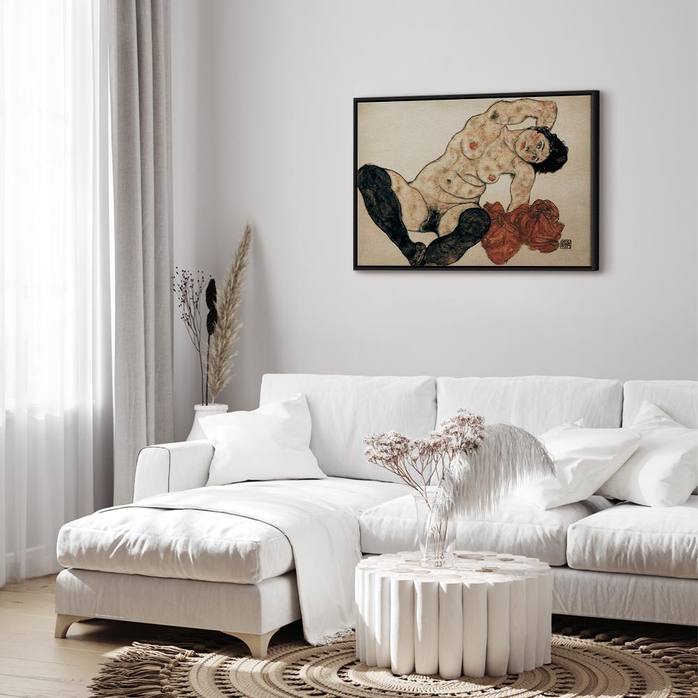 Canvas Print: Reclining Nude with Yellow Towel