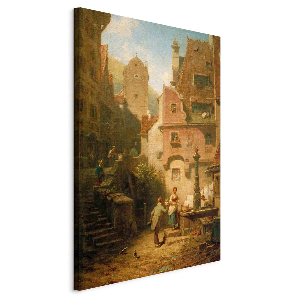 Canvas Print - Well-Wisher Presenting Flowers