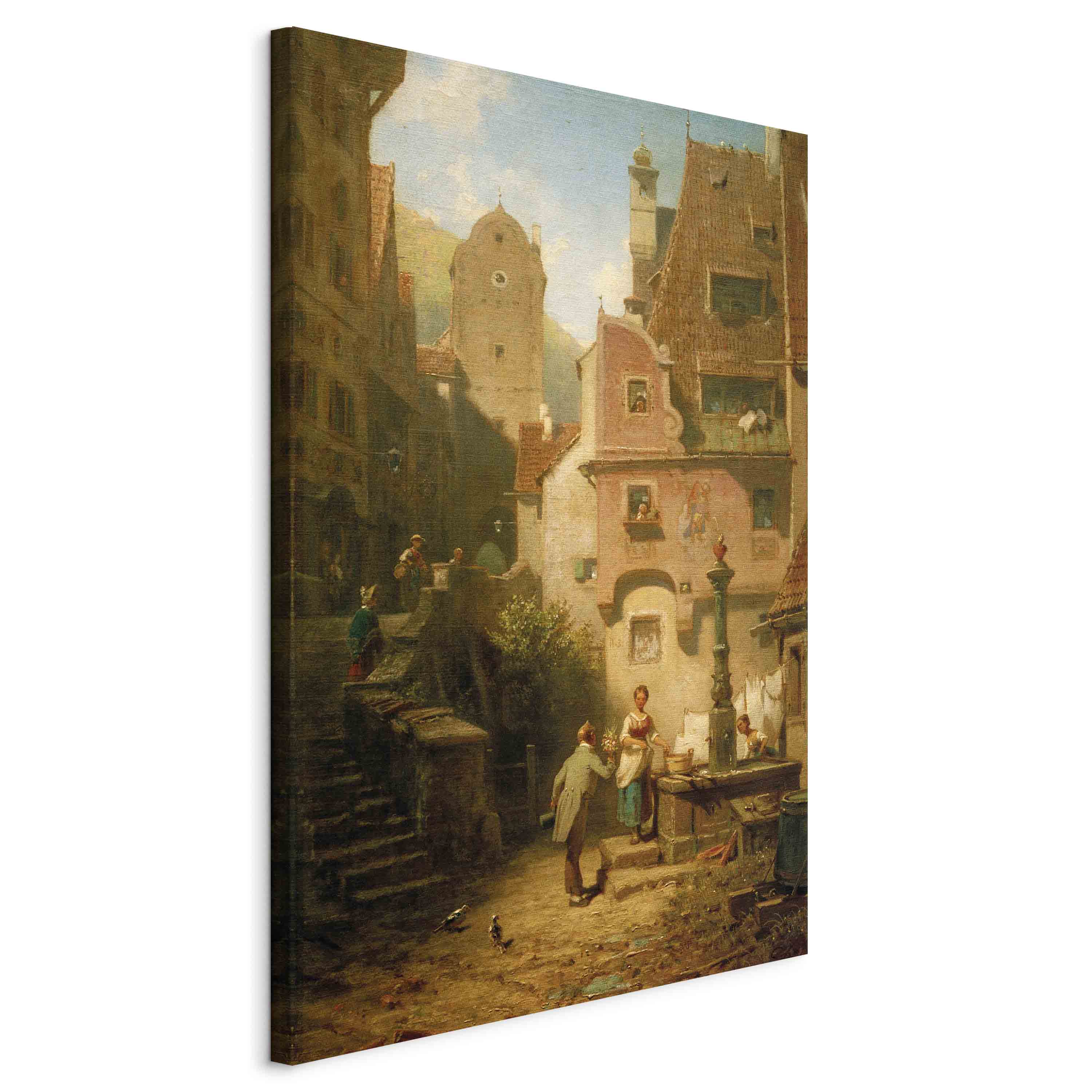 Canvas Print - Well-Wisher Presenting Flowers