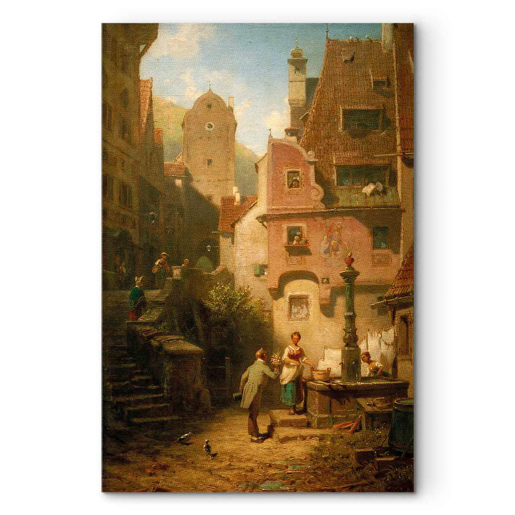 Well-Wisher Presenting Flowers Classic Canvas Print