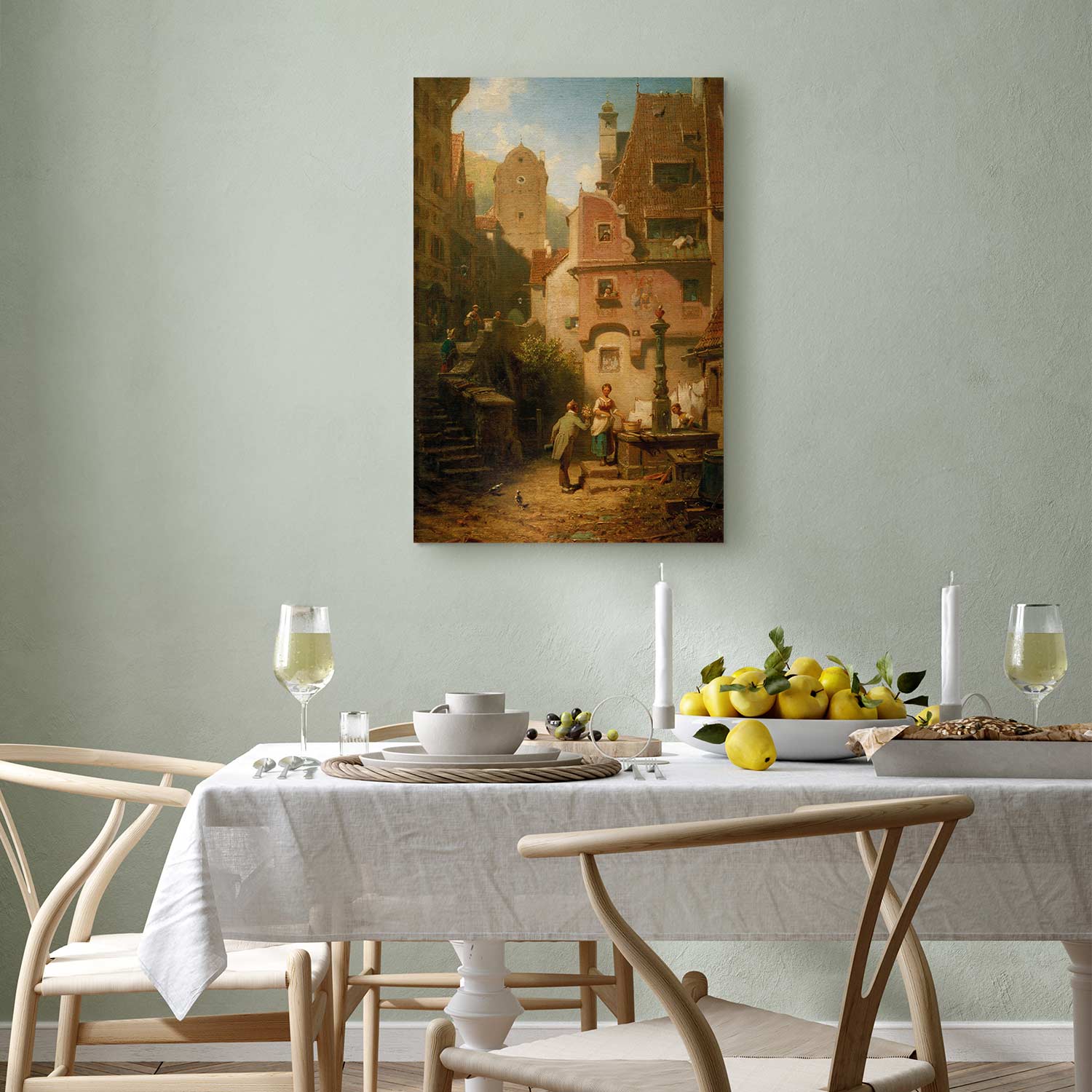 Well-Wisher Presenting Flowers Classic Canvas Print