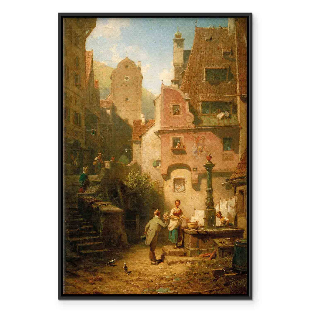 Well-Wisher Presenting Flowers Classic Canvas Print