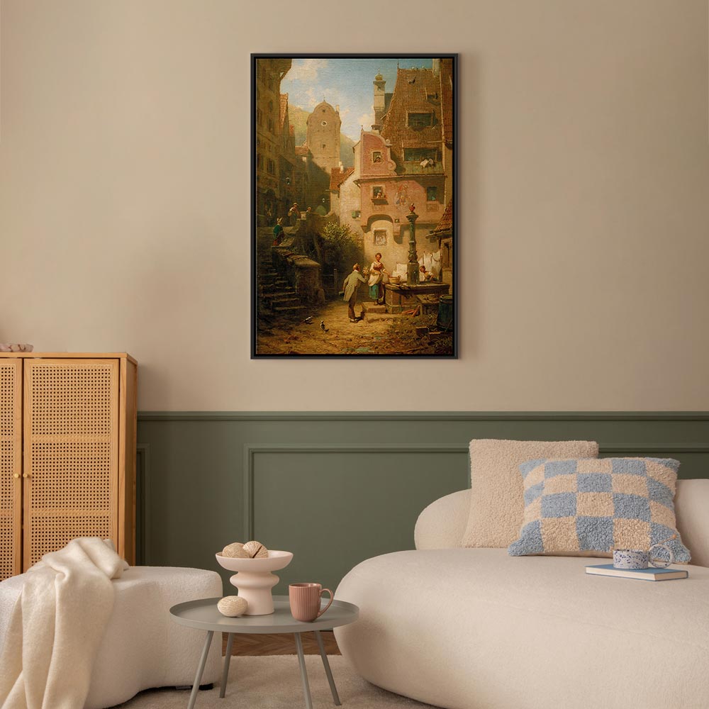 Canvas Print - Well-Wisher Presenting Flowers