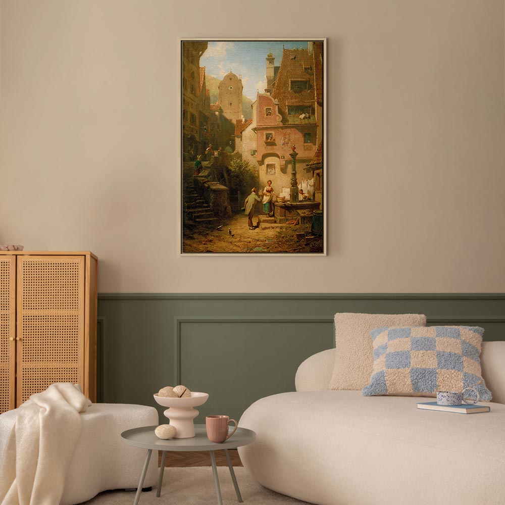 Canvas Print - Well-Wisher Presenting Flowers