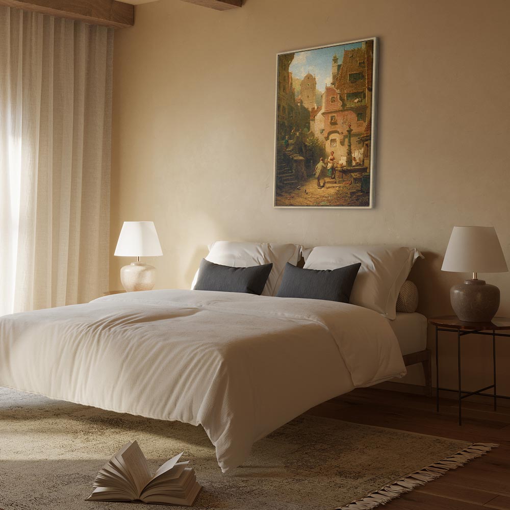 Canvas Print - Well-Wisher Presenting Flowers