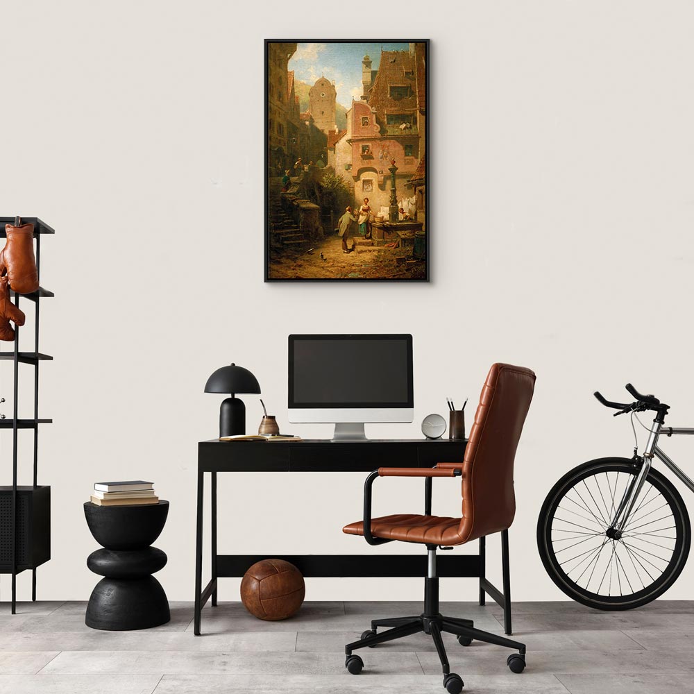 Canvas Print - Well-Wisher Presenting Flowers