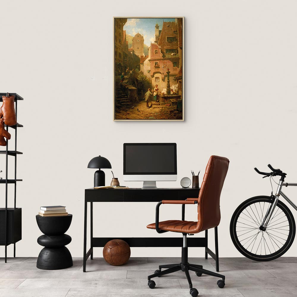 Canvas Print - Well-Wisher Presenting Flowers