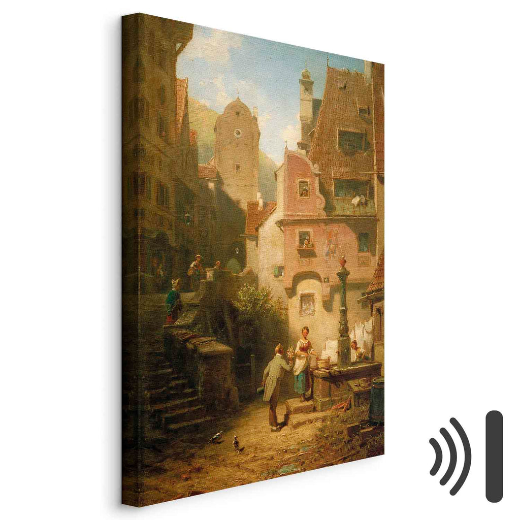 Well-Wisher Presenting Flowers Classic Canvas Print