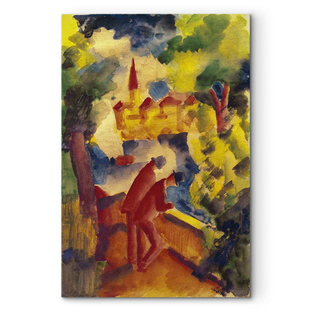 Lakeside Walk Expressionist Canvas Print