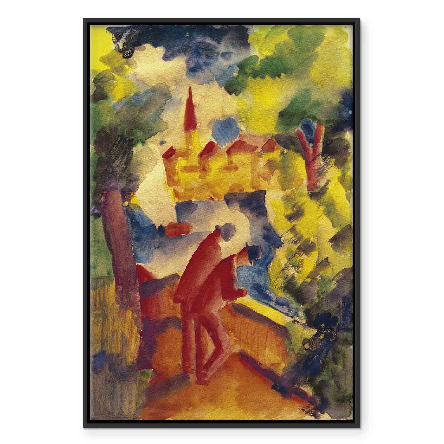 Lakeside Walk Expressionist Canvas Print