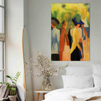 August Macke Walker Under Trees Canvas Print