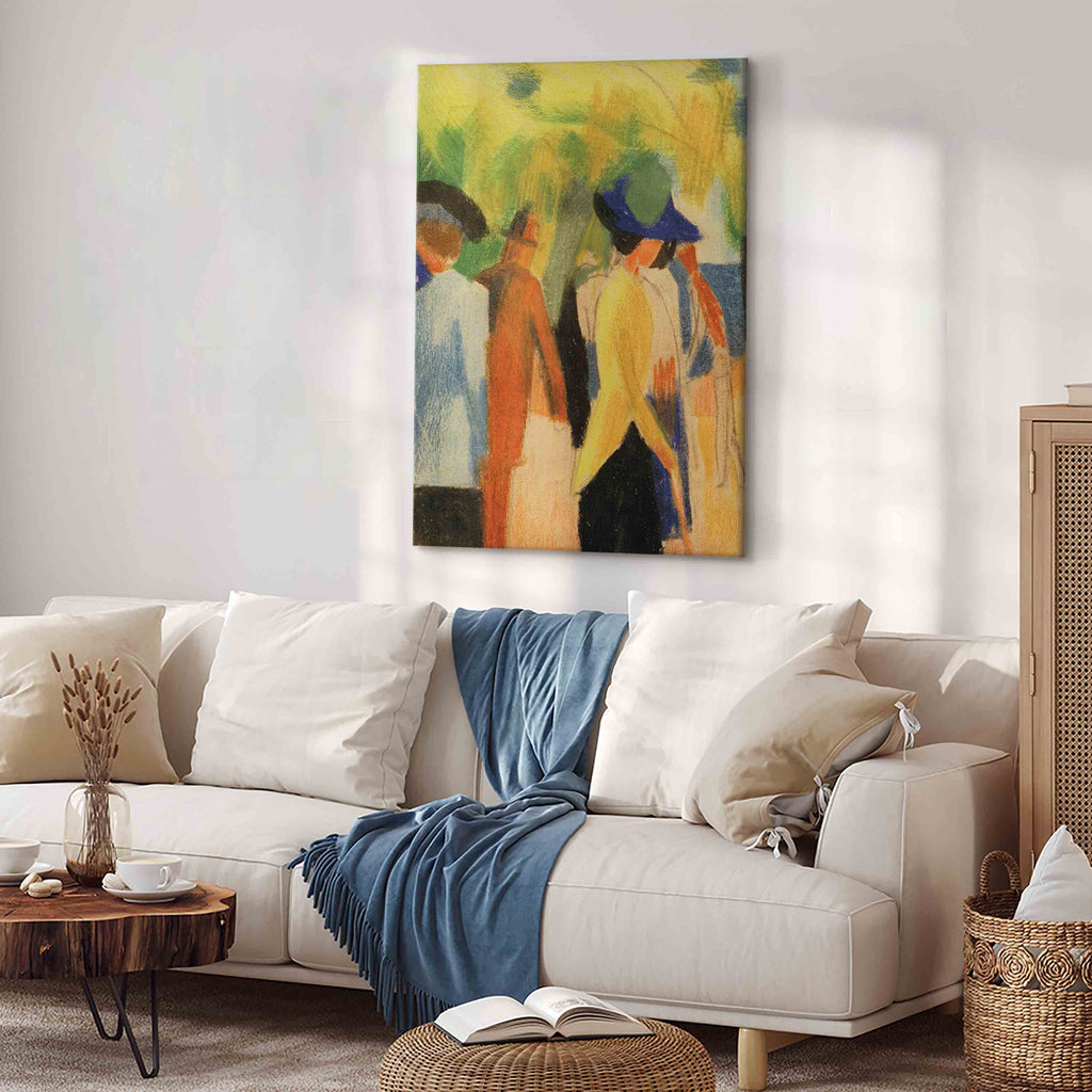 August Macke Walker Under Trees Canvas Print