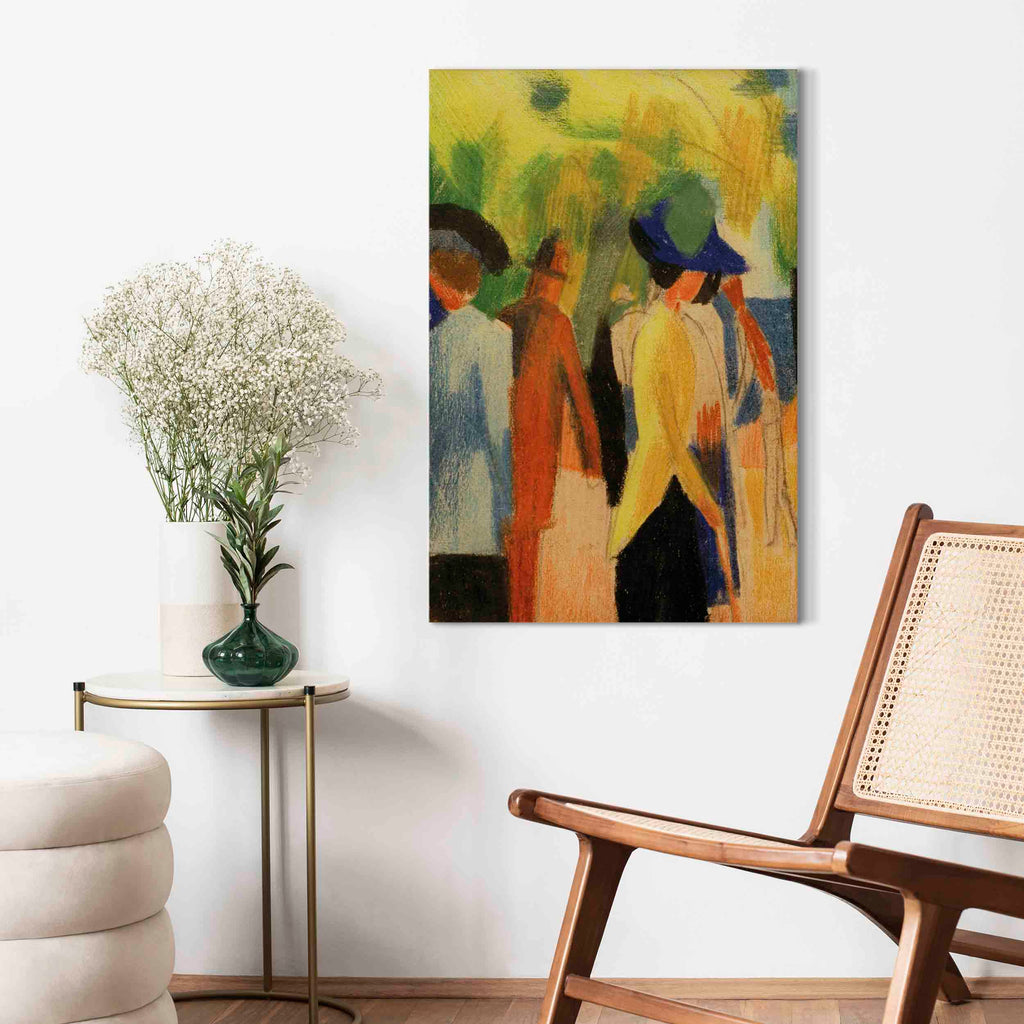 August Macke Walker Under Trees Canvas Print