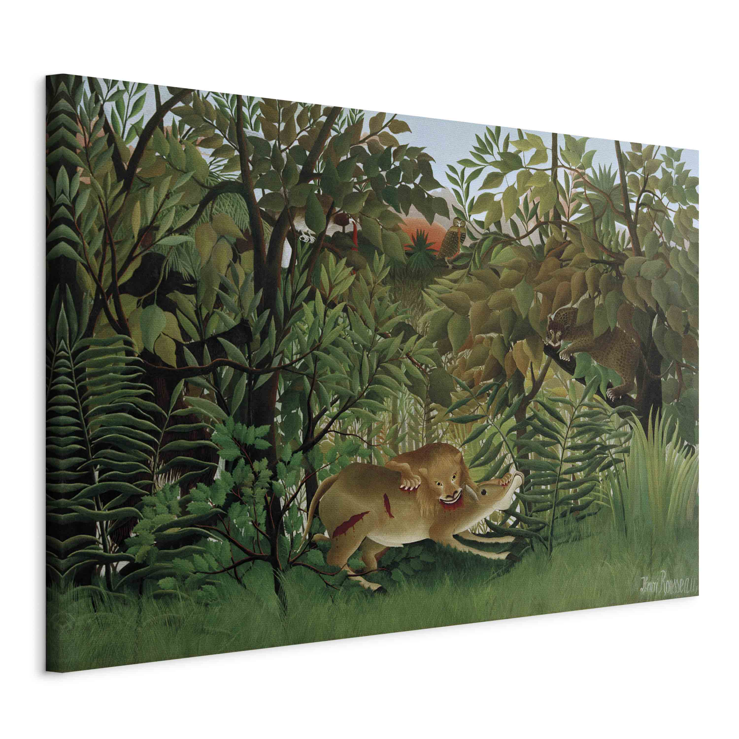 Canvas Print - The Lion Attacks the Antelope (Henri Rousseau)