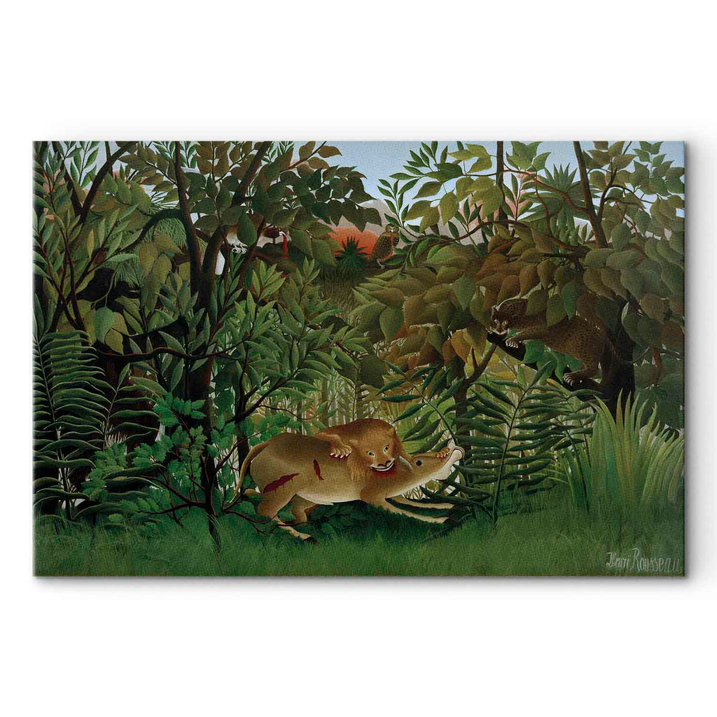 Jungle Lion Attack Classic Canvas Print