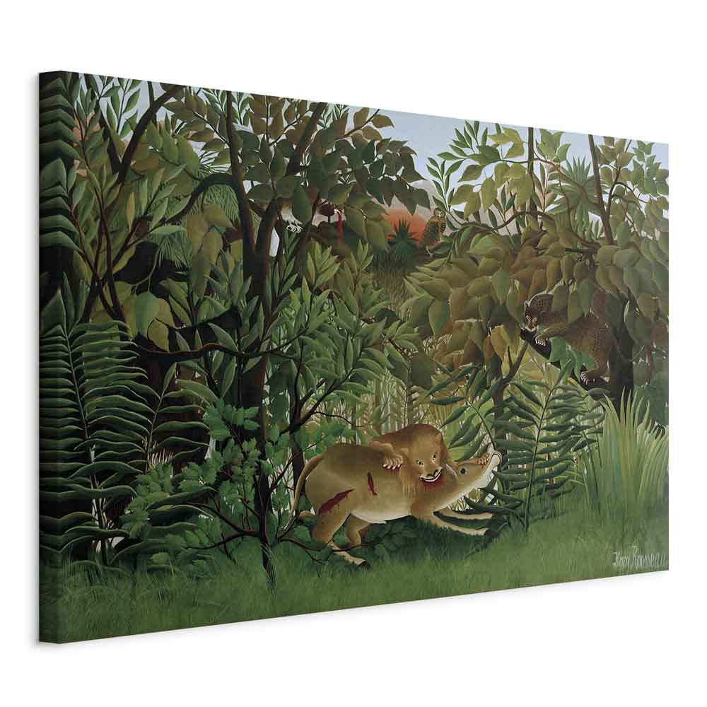 Canvas Print - The Lion Attacks the Antelope (Henri Rousseau)