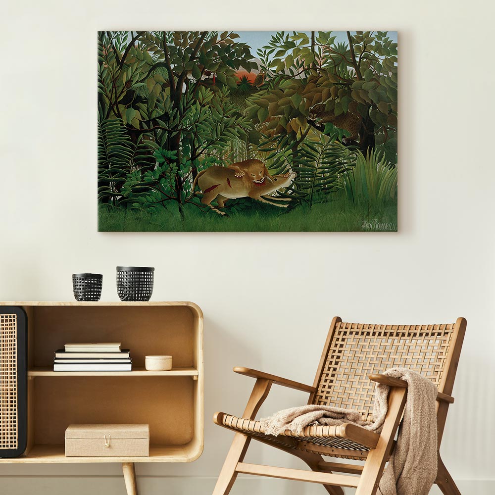 Canvas Print - The Lion Attacks the Antelope (Henri Rousseau)