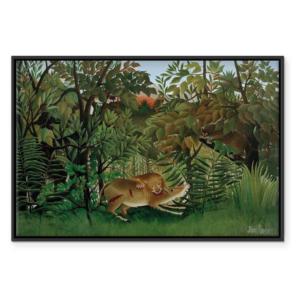 Jungle Lion Attack Classic Canvas Print