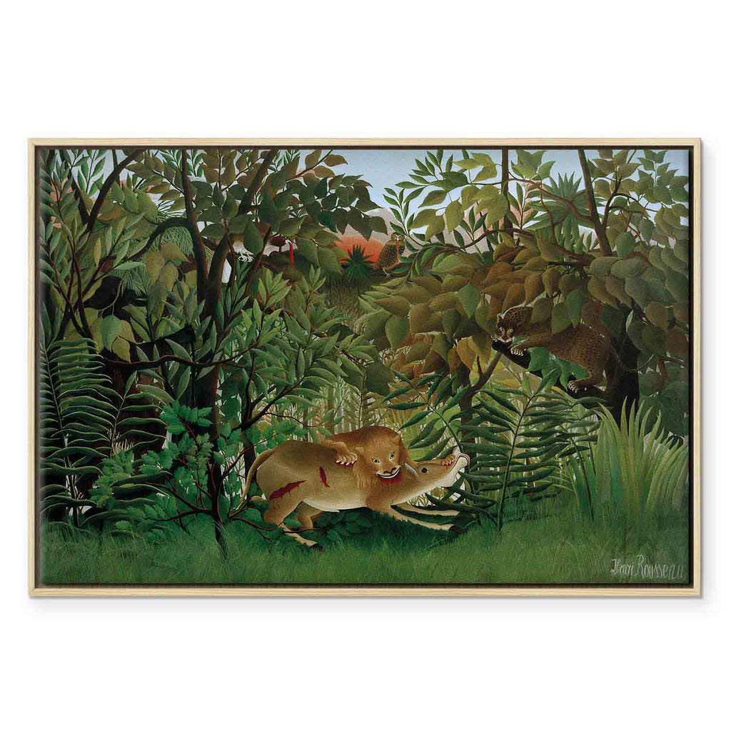 Jungle Lion Attack Classic Canvas Print