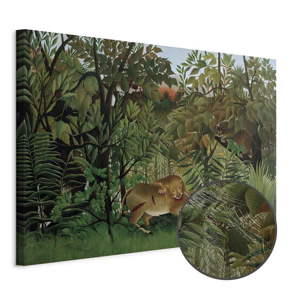 Jungle Lion Attack Classic Canvas Print