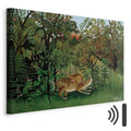 Jungle Lion Attack Classic Canvas Print