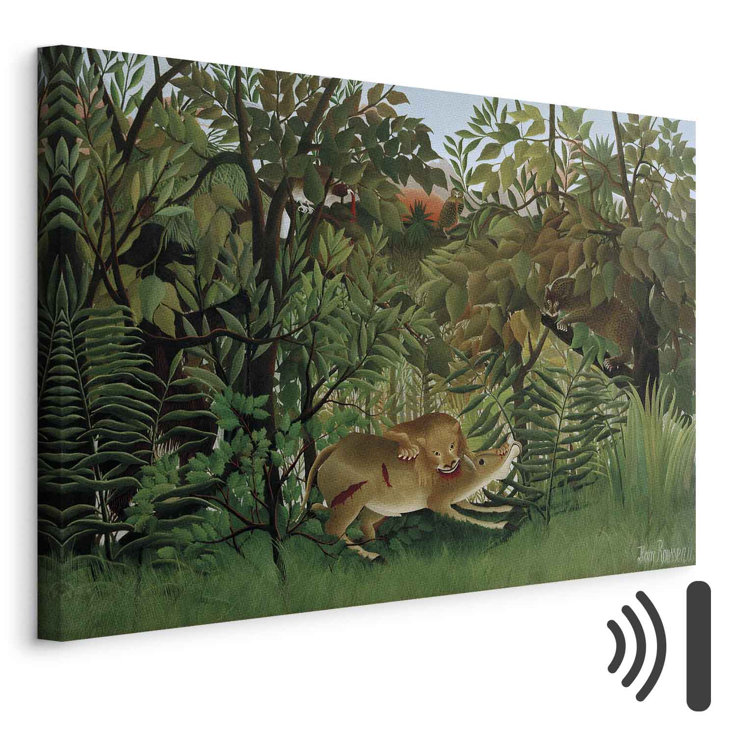 Jungle Lion Attack Classic Canvas Print