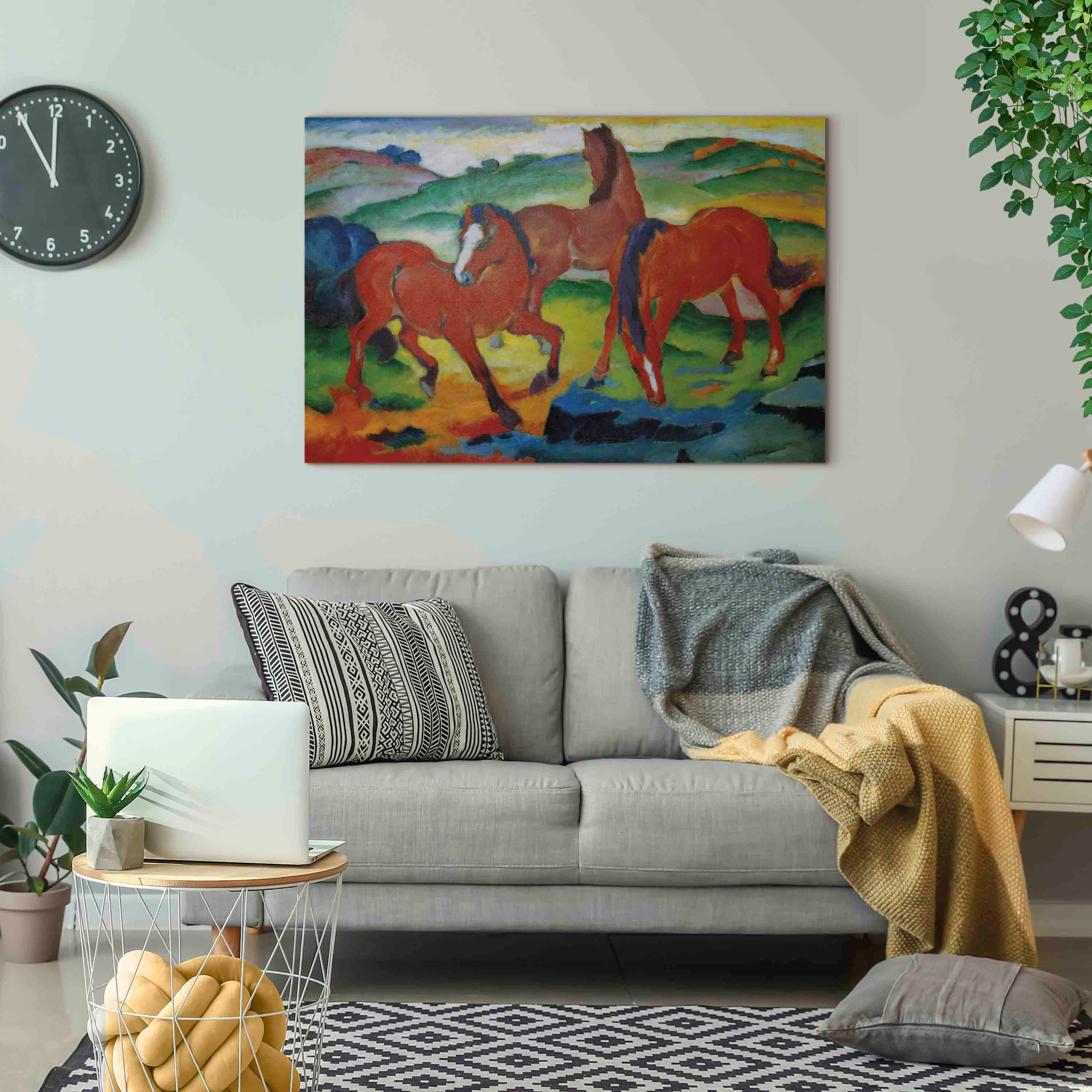 Canvas Print - The Red Horses (Grazing Horses IV)