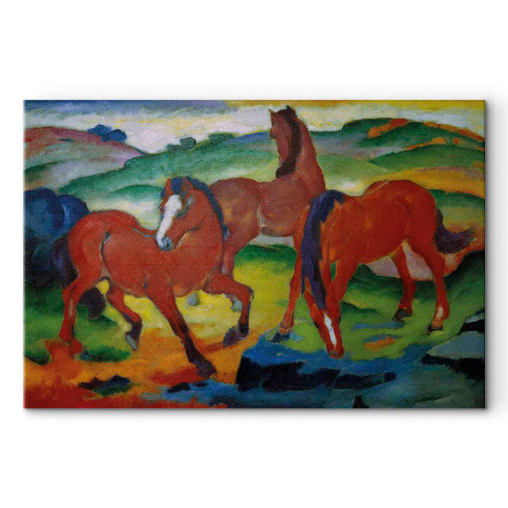 Red Horses Expressionist Canvas Print