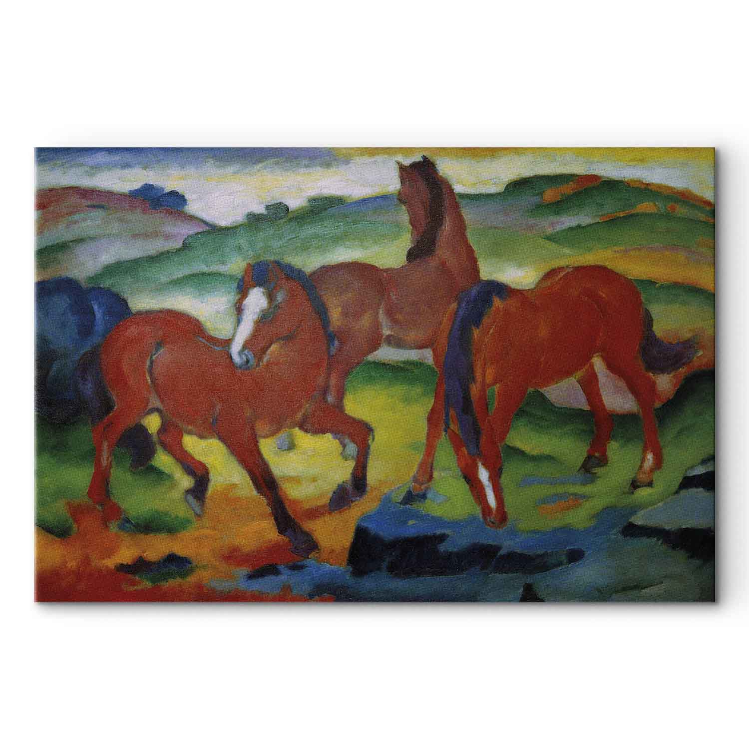 Red Horses Expressionist Canvas Print