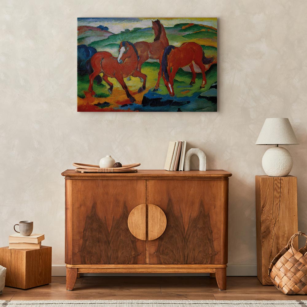 Leinwanddruck – Die roten Pferde (Weidepferde IV)