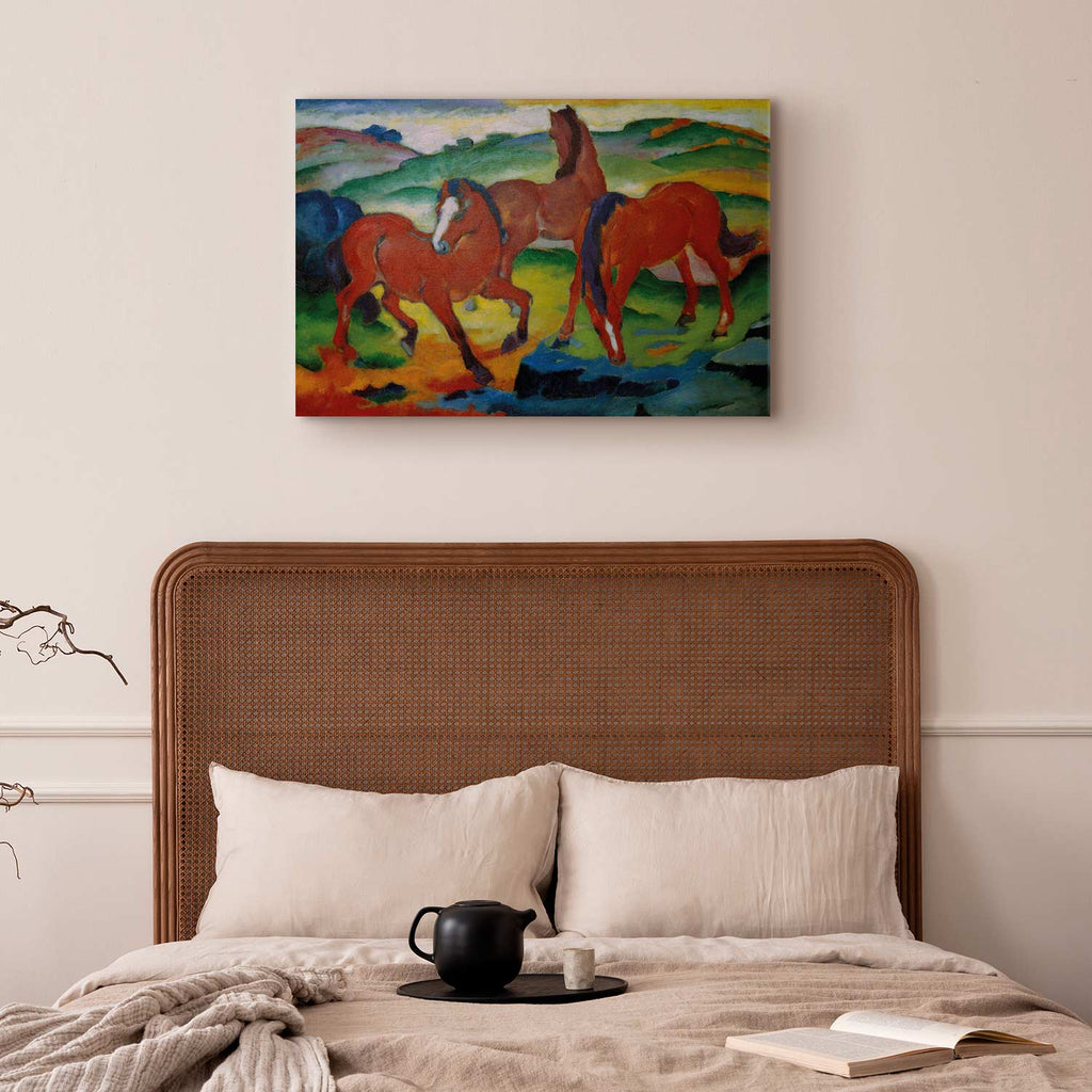 Red Horses Expressionist Canvas Print