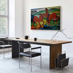 Red Horses Expressionist Canvas Print