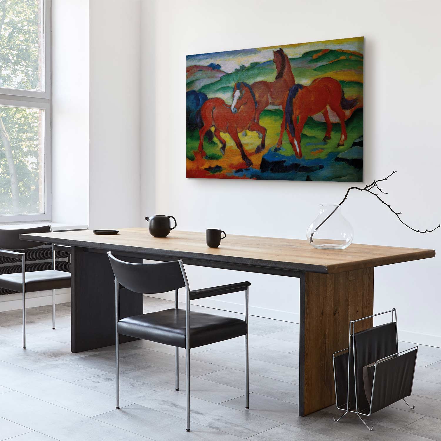 Red Horses Expressionist Canvas Print