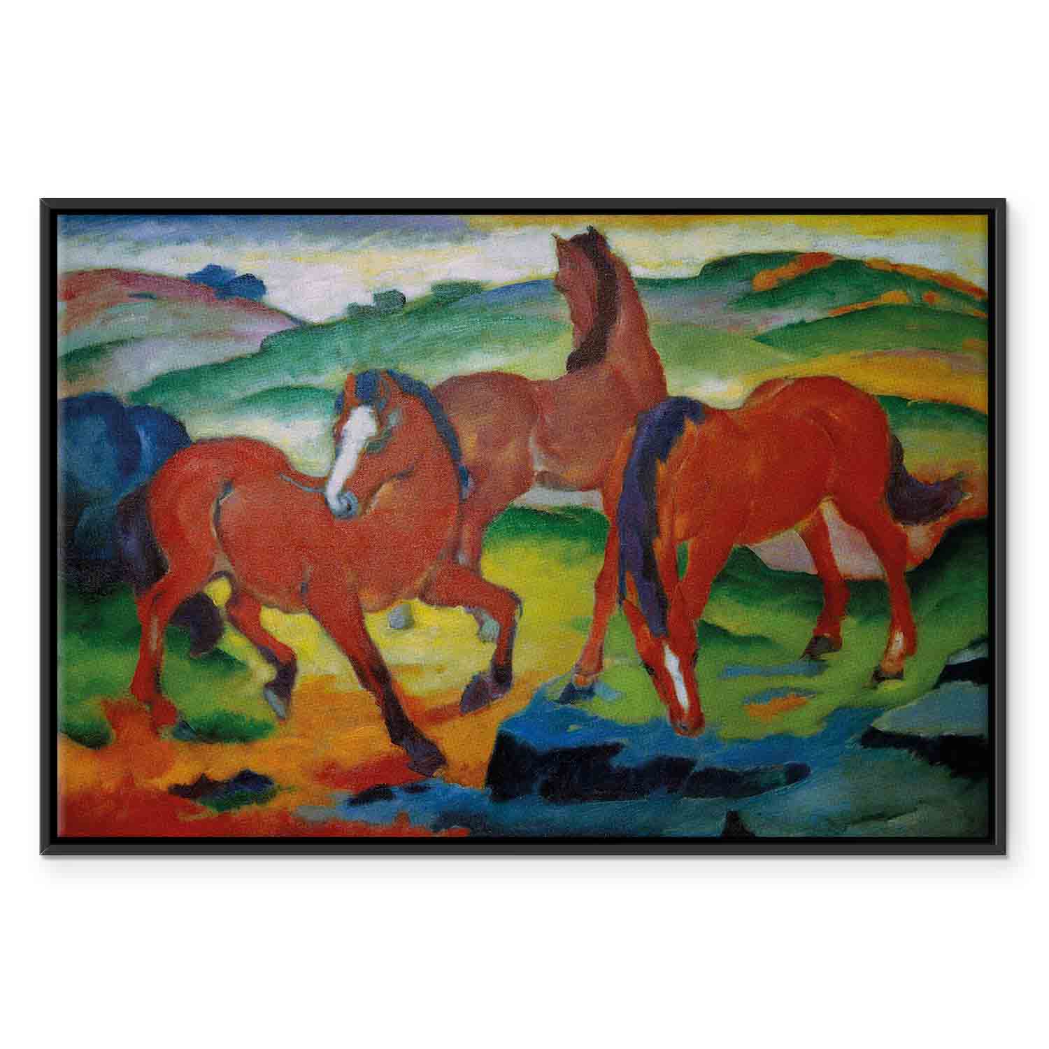 Red Horses Expressionist Canvas Print
