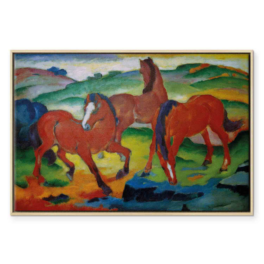 Red Horses Expressionist Canvas Print