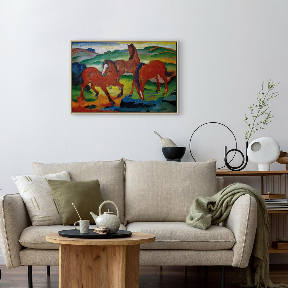 Leinwanddruck – Die roten Pferde (Weidepferde IV)