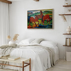 Leinwanddruck – Die roten Pferde (Weidepferde IV)