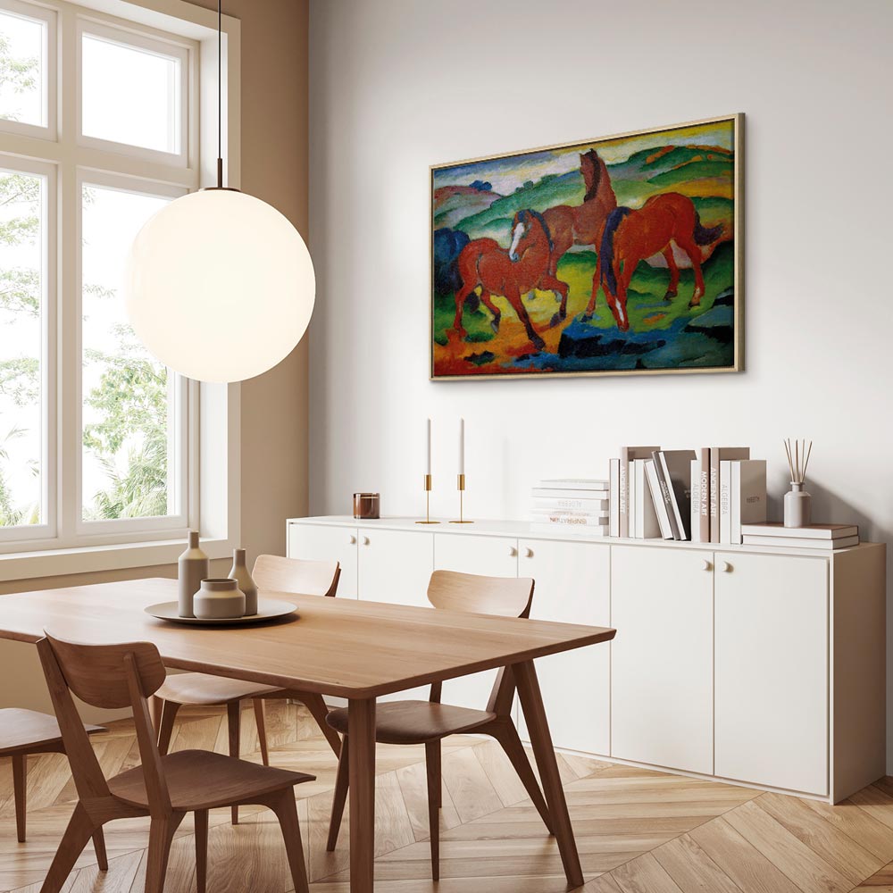 Leinwanddruck – Die roten Pferde (Weidepferde IV)