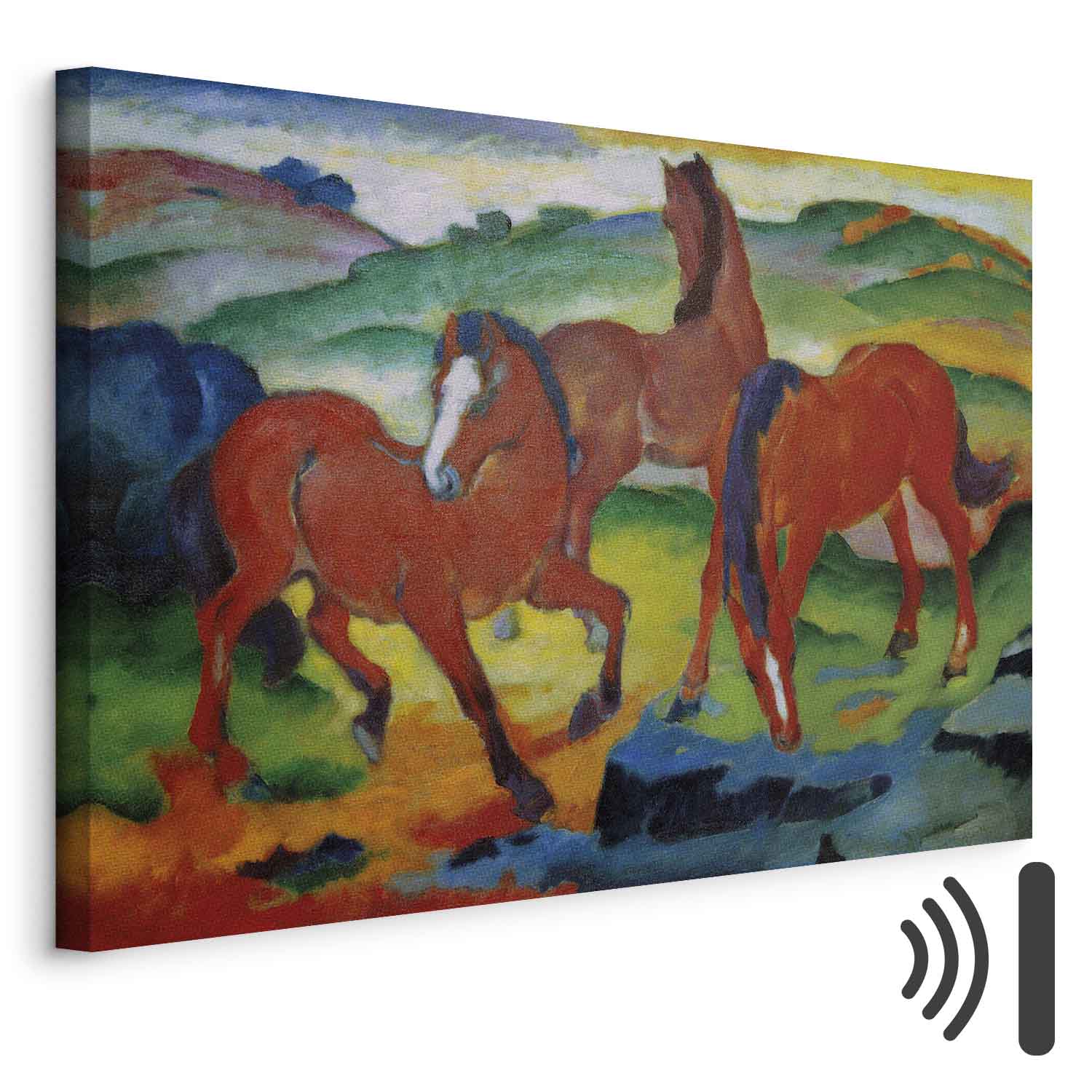 Red Horses Expressionist Canvas Print