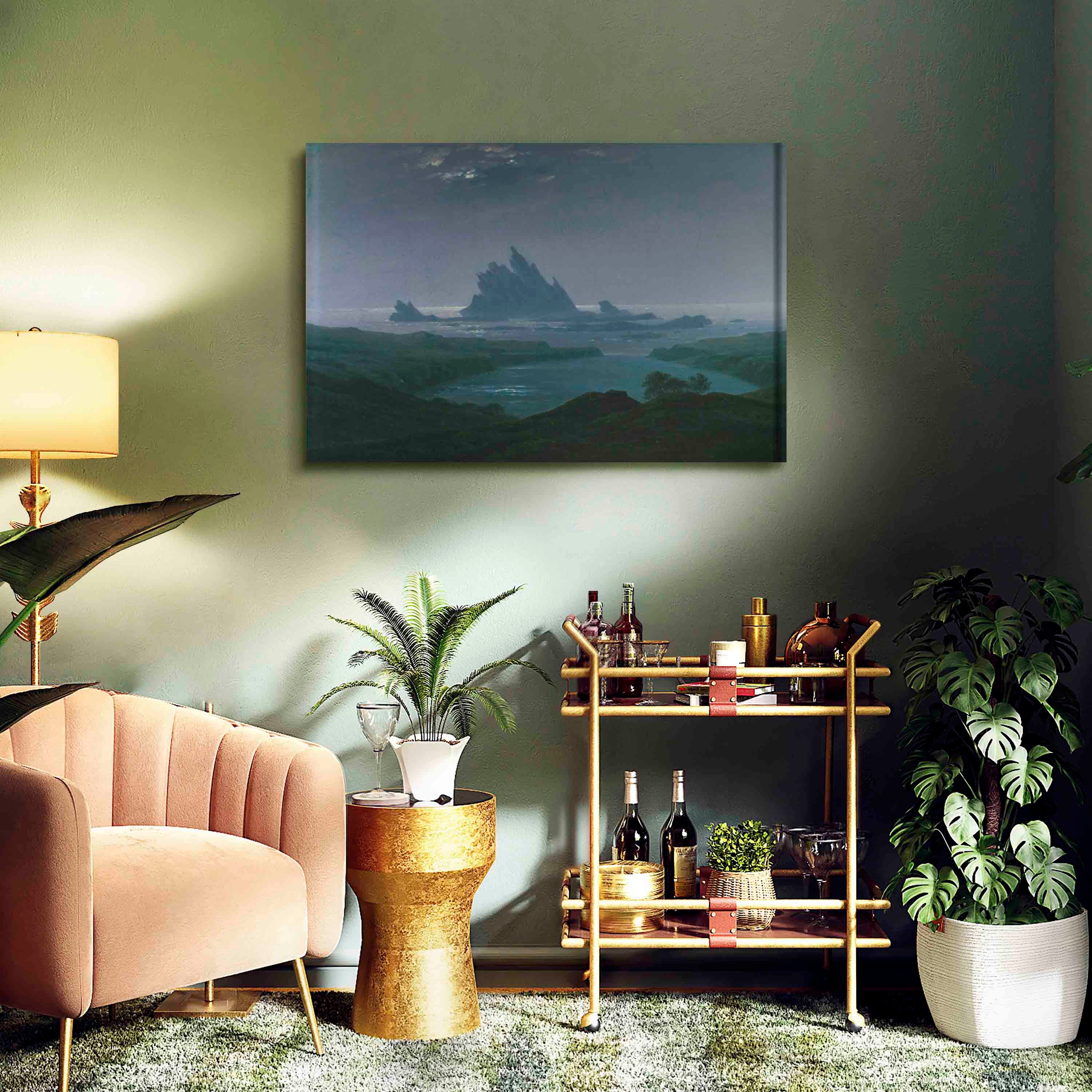 Canvas Print - Cliff reef on the beach (Caspar David Friedrich)