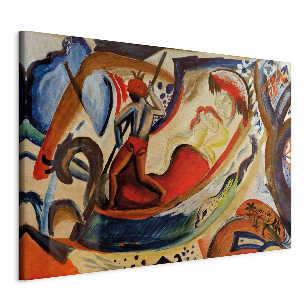 Leinwanddruck – Nackte Mädchen in der Barke (August Macke)