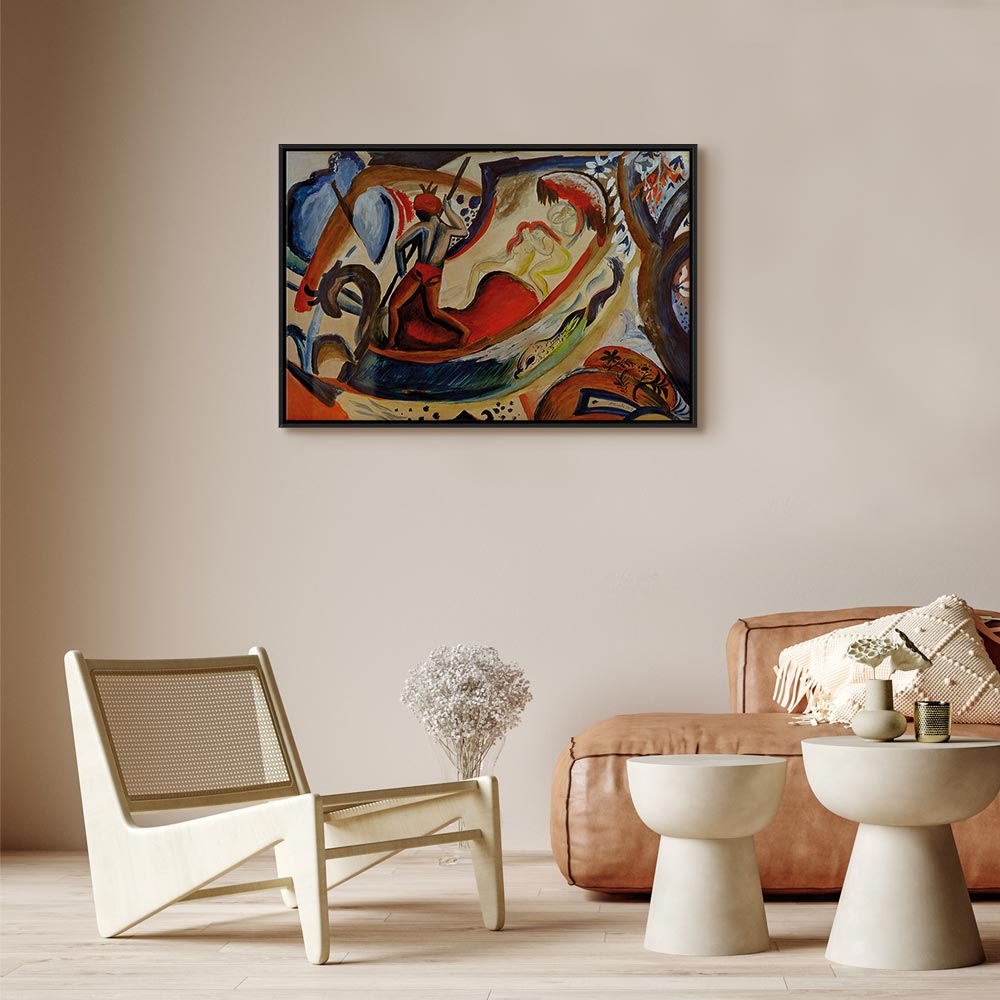 Leinwanddruck – Nackte Mädchen in der Barke (August Macke)