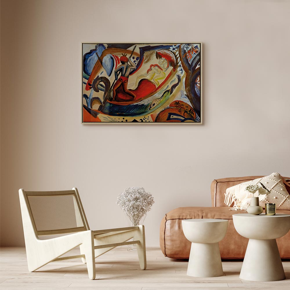 Leinwanddruck – Nackte Mädchen in der Barke (August Macke)