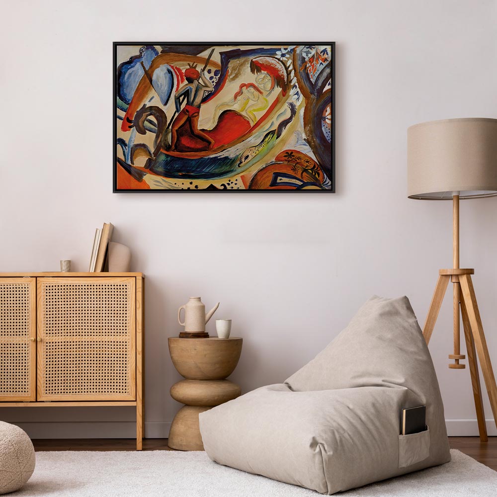 Leinwanddruck – Nackte Mädchen in der Barke (August Macke)