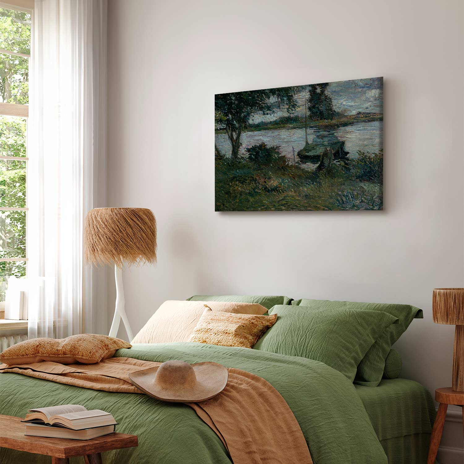 Gauguin Riverbank Landscape Canvas Print