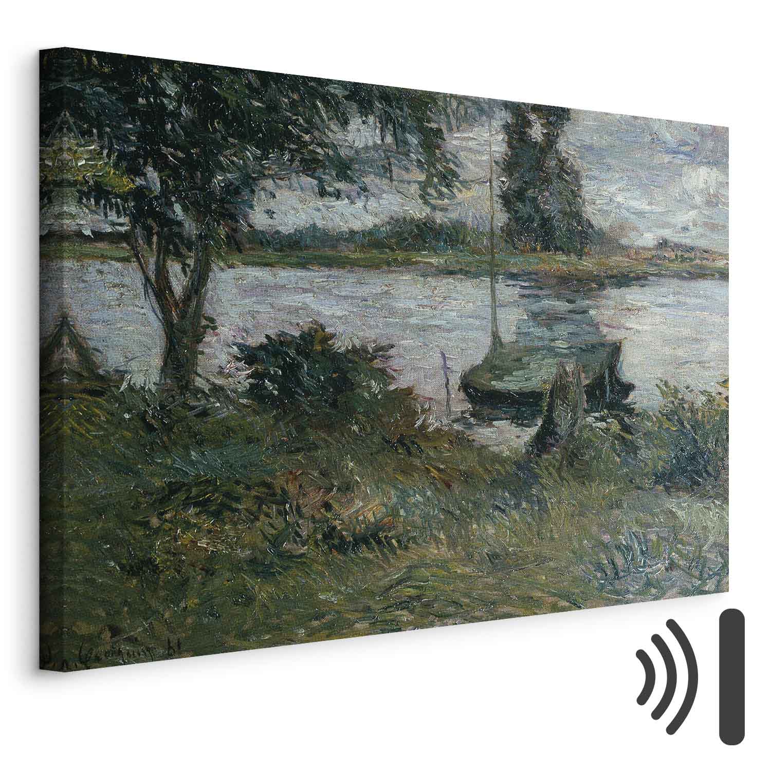Gauguin Riverbank Landscape Canvas Print