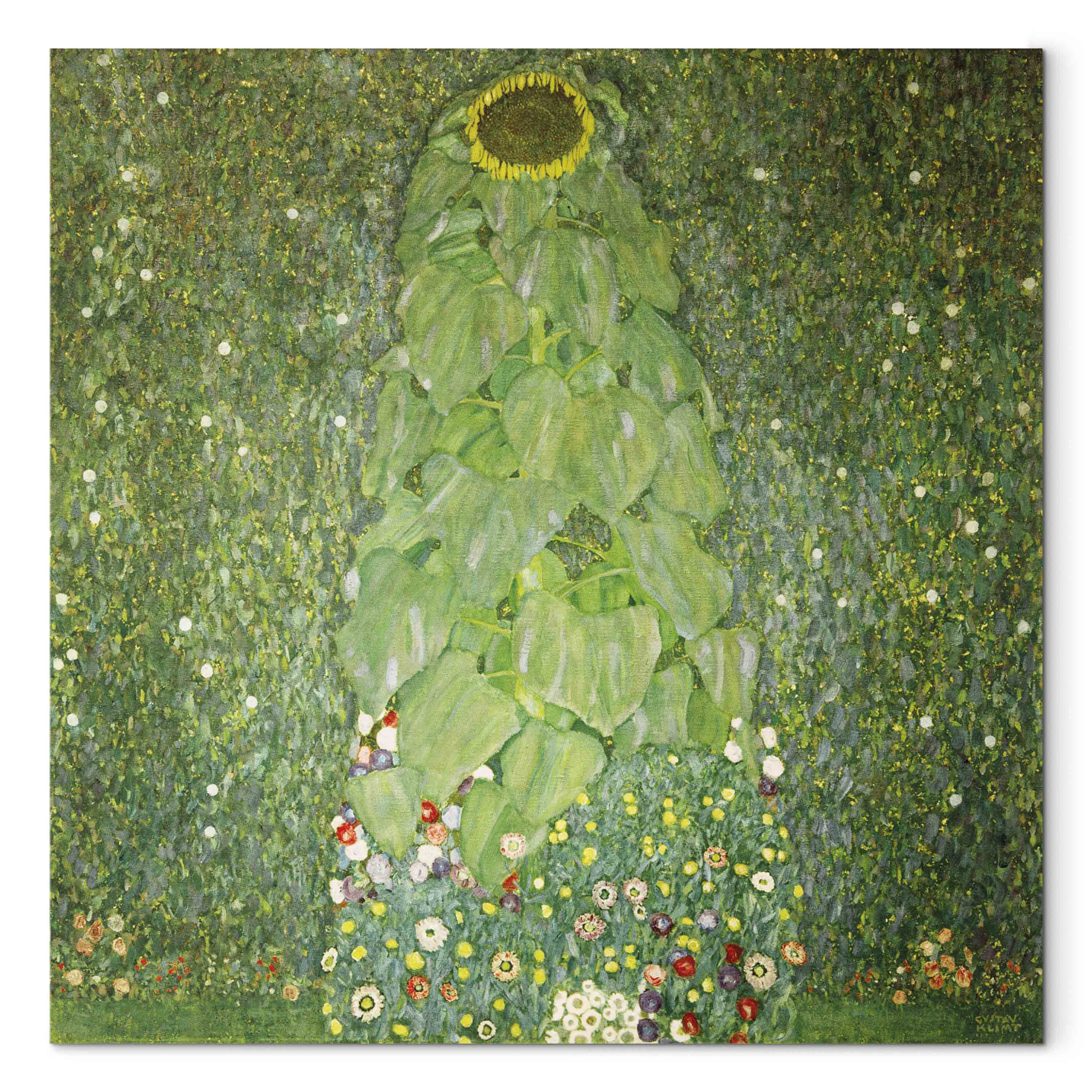 Klimt Sunflower Golden Floral Canvas Print