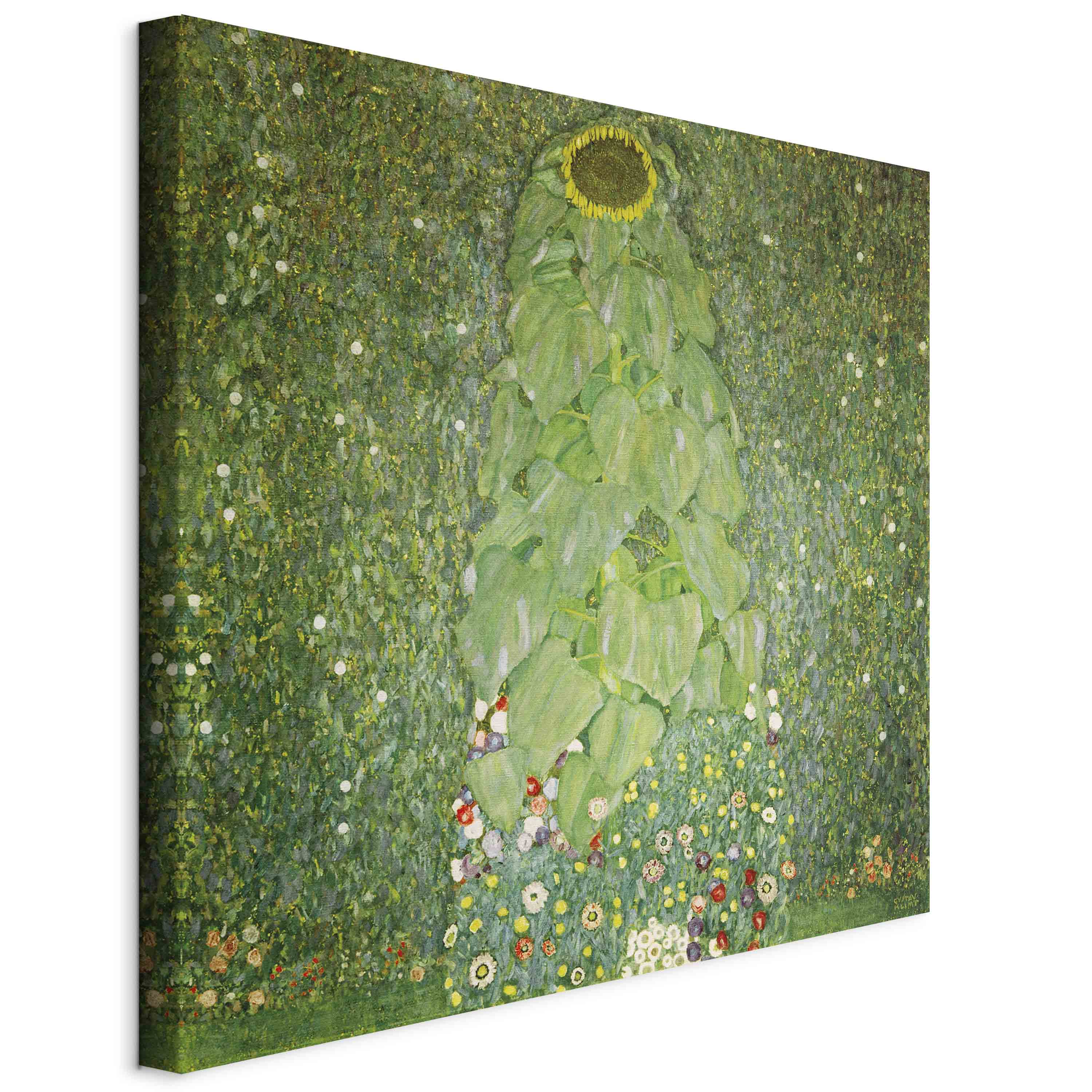 Klimt Sunflower Golden Floral Canvas Print