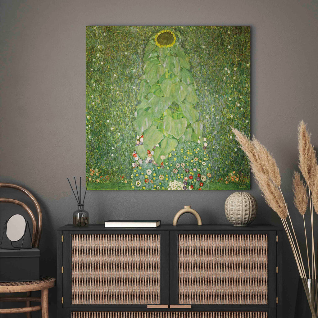 Klimt Sunflower Golden Floral Canvas Print